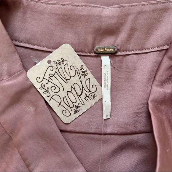 NWT Free People Satin Dusty Mauve Midi Skirt Size 0 - Picture 11 of 13